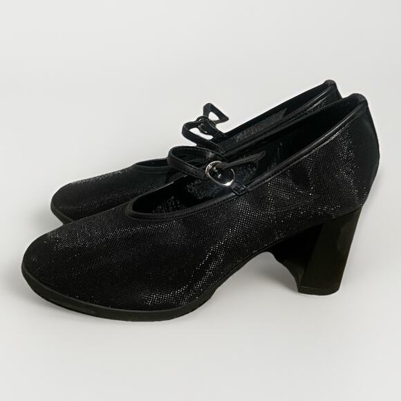 Mary Jane Shoes - Scoop Women's Mesh Mary Jane Block Heel Pumps Size 7 Y2K Black Strap Mesh